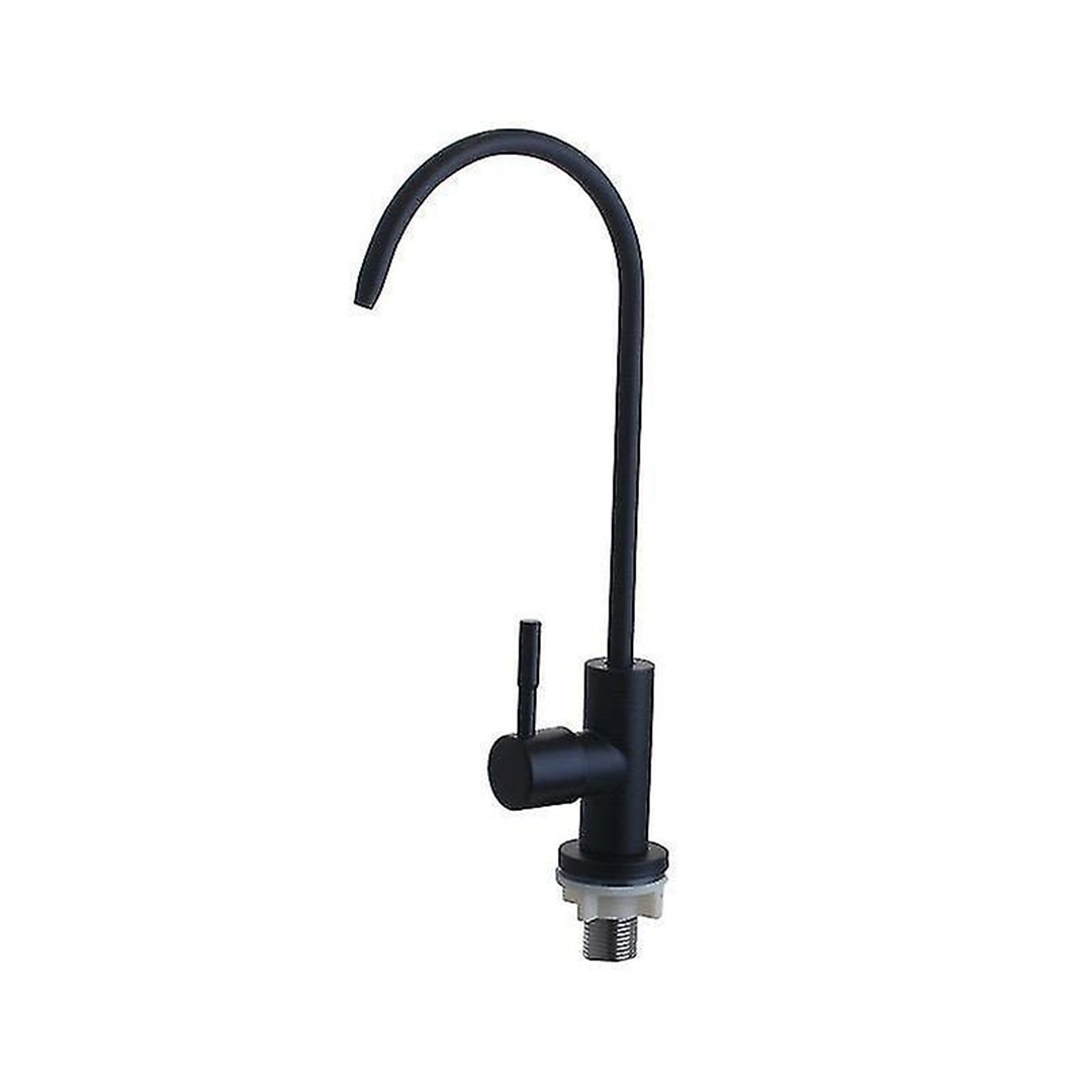 1-VIA-NERO Puritek 130 Rubinetto di prelievo 1 via per depuratori senza metalli pesanti 1/4” Nero Opaco - immagine 1