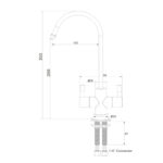 Shurity 210 Rubinetto di prelievo 2 vie per depuratori Acciaio Inox 1/4” Nero Opaco - immagine 4