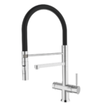 Shurity 360 Rubinetto da cucina con Doccetta in gomma 3 vie Cromo/Nero