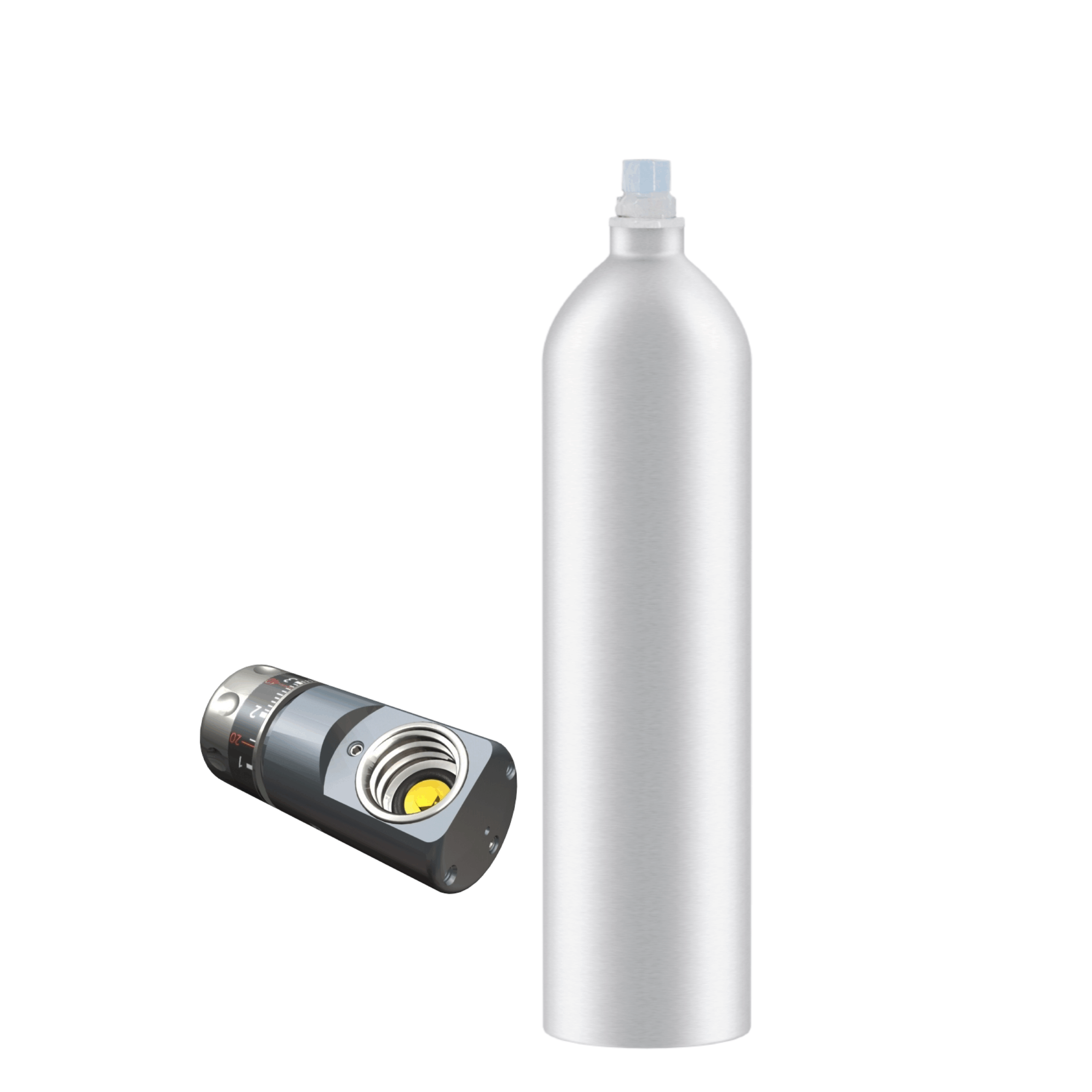 330338 Kit gasatura - Bombola Co2 in alluminio ricaricabile 1Kg ACME + Riduttore di pressione - immagine 1