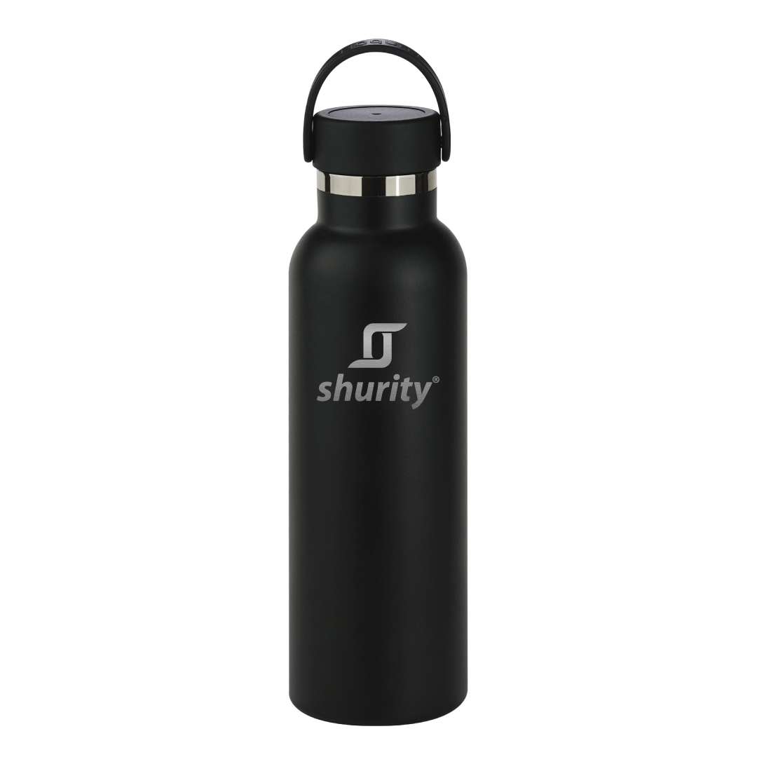 330373-BK Borraccia Termica Shurity Runbott Sport Acciaio inox con rivestimento in ceramica 600ml. Nero - immagine 1