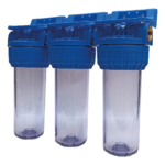 Shurity Kit tripla filtrazione Completo 3 pezzi 9”3/4 IN-OUT 3/4“ trasparente