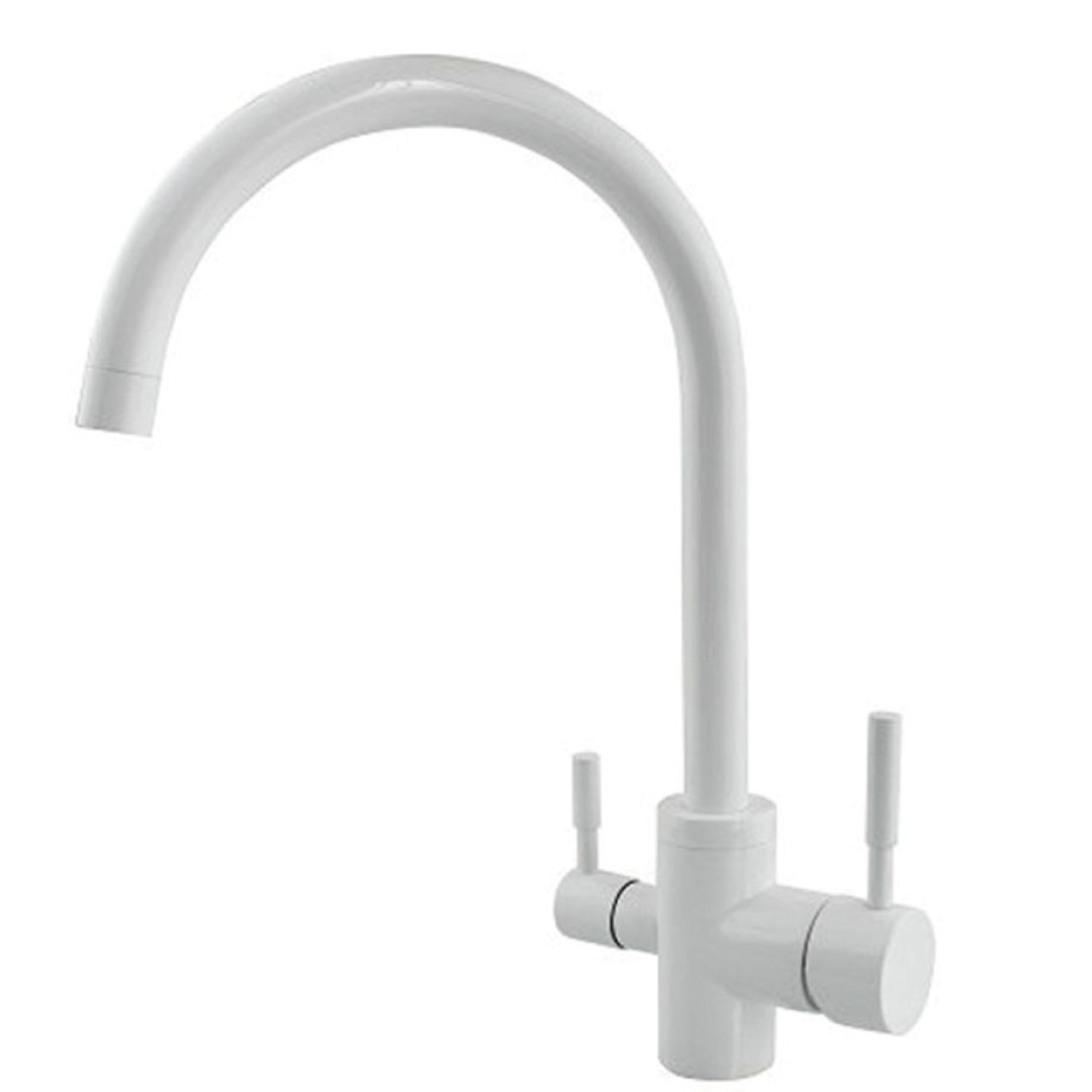 350wh.png Shurity 350 Rubinetto da cucina 3 vie Bianco - immagine 1