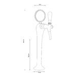 Shurity Ice Colonnina meccanica 1 via con medaglioni ricircolo acqua rubinetto con compensatore cromata - immagine 2