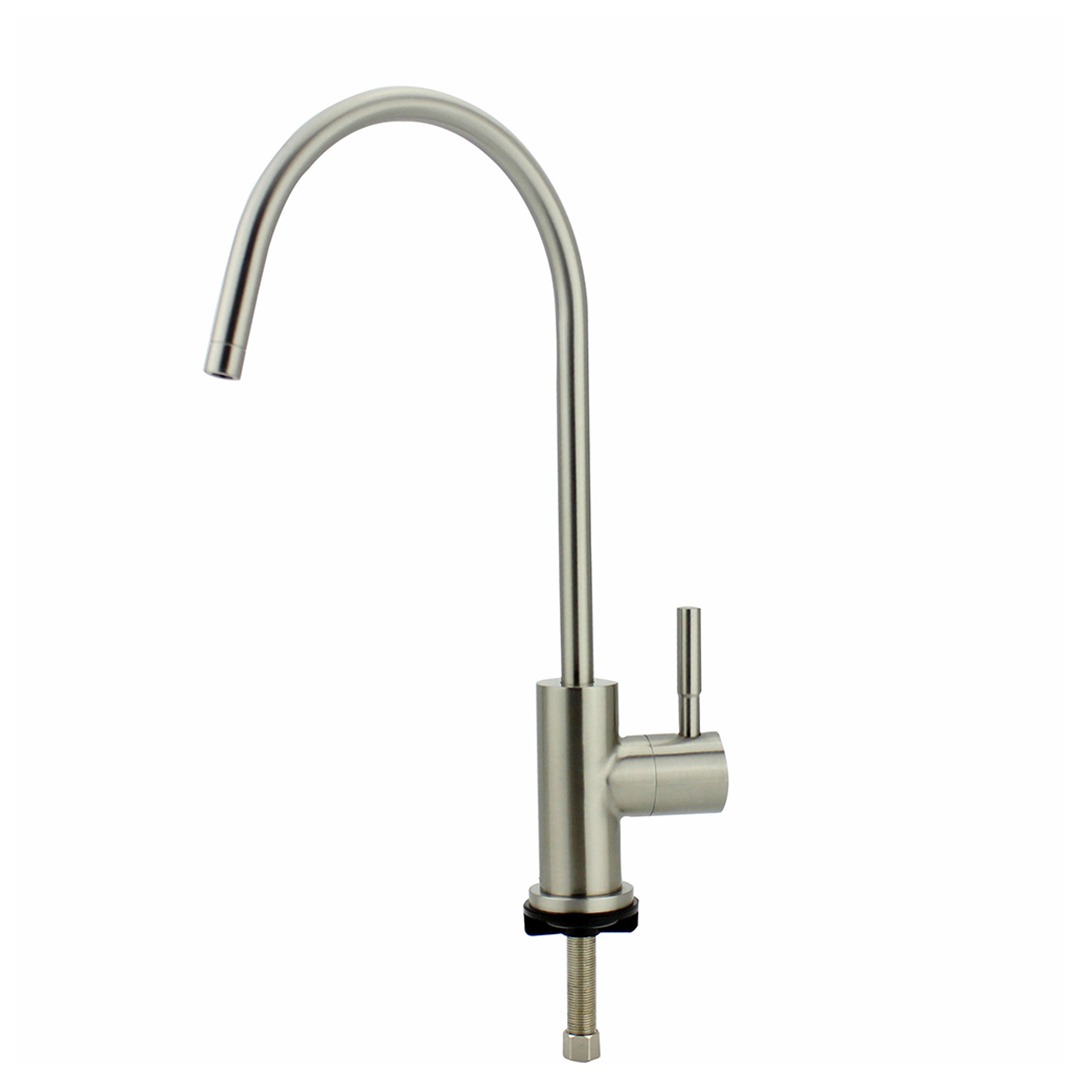 NICKEL-1 Shurity 130 Rubinetto di prelievo 1 via per depuratori senza metalli pesanti 1/4” Nickel Spazzolato - immagine 1