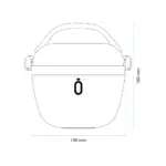 Contenitore Termico Porta Pranzo Shurity Runbott  Acciaio inox con rivestimento in ceramica 560ml. Bianco/Verde - immagine 3