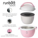 Contenitore Termico Porta Pranzo Shurity Runbott  Acciaio inox con rivestimento in ceramica 560ml. Bianco/Verde - immagine 4