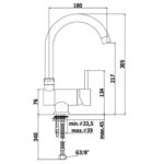 Shurity 370 Rubinetto da cucina Abbattibile sottofinestra 3 vie Cromo - Prodotto con segni d’usura - immagine 5