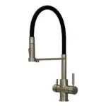 Shurity 460 Rubinetto da cucina con Doccetta in gomma 4 vie Nickel Spazzolato/Nero