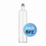 Pack 6pz. - Bottiglia Classic 75cl. Trasparente con tappo Argento