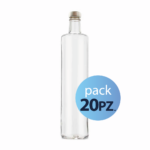 Pack 20pz. - Bottiglia Classic 75cl. Trasparente con tappo Argento