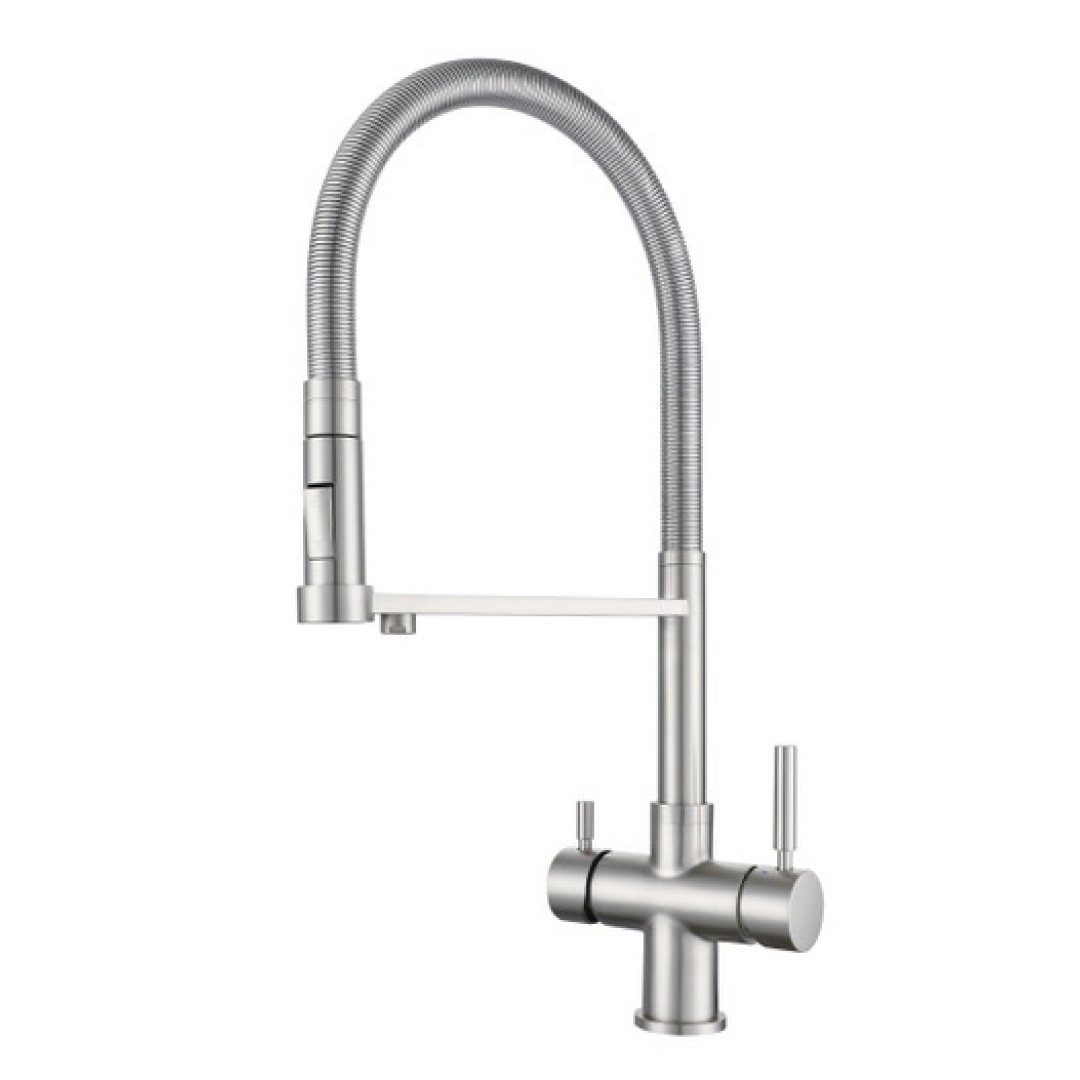 330998-NK Shurity 560 Rubinetto da cucina con Doccetta 5 vie Nickel Spazzolato - immagine 1