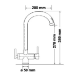 Shurity 496 Rubinetto da cucina 4 vie 3/8” Nero Opaco - immagine 2