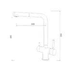 Shurity 421 Rubinetto da cucina con Doccetta estraibile 4 vie Nero Opaco - immagine 2