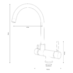 Shurity 470 Rubinetto da cucina Abbattibile sottofinestra 4 vie Nickel Spazzolato - immagine 2