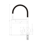 Shurity 460 Rubinetto da cucina con Doccetta in gomma 4 vie Nickel Spazzolato/Nero - immagine 2