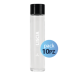 Pack 10pz. - Bottiglia Shurity Tube 75cl. Personalizzata Trasparente Acqua Liscia con Tappo Nero