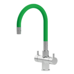 Shurity Snake Rubinetto da cucina Sottofinestra con canna snodabile 4 vie Cromo/Verde