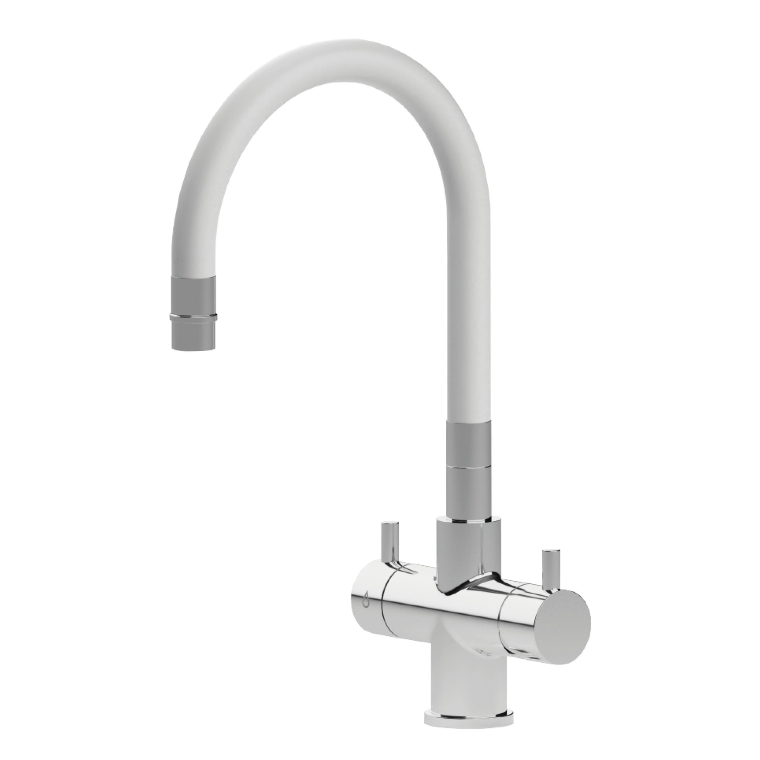 SNAKE-CW Shurity Snake Rubinetto da cucina Sottofinestra con canna snodabile 5 vie Cromo/Bianco - immagine 1