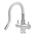 Shurity Snake Rubinetto da cucina Sottofinestra con canna snodabile 5 vie Cromo/Bianco - immagine 2