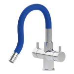 Shurity Snake Rubinetto da cucina Sottofinestra con canna snodabile 5 vie Cromo/Blue - immagine 2