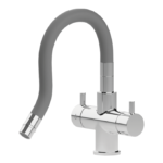 Shurity Snake Rubinetto da cucina Sottofinestra con canna snodabile 3 vie Cromo/Grigio - immagine 2
