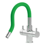 Shurity Snake Rubinetto da cucina Sottofinestra con canna snodabile 5 vie Cromo/Verde - immagine 2