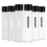 Pack Misto 6pz. - Bottiglia Shurity Tube 75cl. Personalizzata Trasparente Acqua Liscia / Acqua Gassata con Tappo Nero (NO LOGO SHURITY)