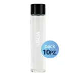 Pack 10pz. - Bottiglia Tube 75cl. Personalizzata Trasparente Acqua Liscia con Tappo Nero  (NO LOGO SHURITY)
