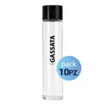 Pack 10pz. - Bottiglia Tube 75cl. Personalizzata Trasparente Acqua Gassata con Tappo Nero (NO LOGO SHURITY)
