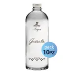 Pack 10pz. - Bottiglia Shurity Puffy 75cl. Personalizzata Trasparente Acqua Gassata con Tappo Argento