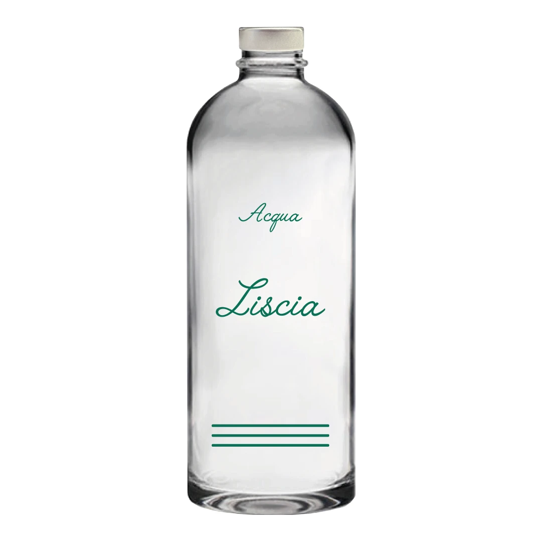 NEUTRO-PUFFY-LISCIA Bottiglia Puffy 75cl. Personalizzata no logo shurity Trasparente Acqua Liscia con Tappo Argento (NO LOGO SHURITY) - immagine 1