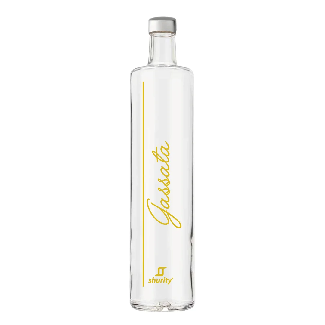 331181 Bottiglia Shurity Classic 75cl. Personalizzata Trasparente Acqua Gassata con Tappo Argento - immagine 1