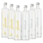 Pack Misto 6pz. - Bottiglia Shurity Classic 75cl. Personalizzata Trasparente Acqua Liscia / Acqua Gassata con Tappo Argento