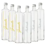 Pack Misto 6pz. - Bottiglia Classic 75cl. Personalizzata Trasparente Acqua Liscia / Acqua Gassata con Tappo Argento (NO LOGO SHURITY)
