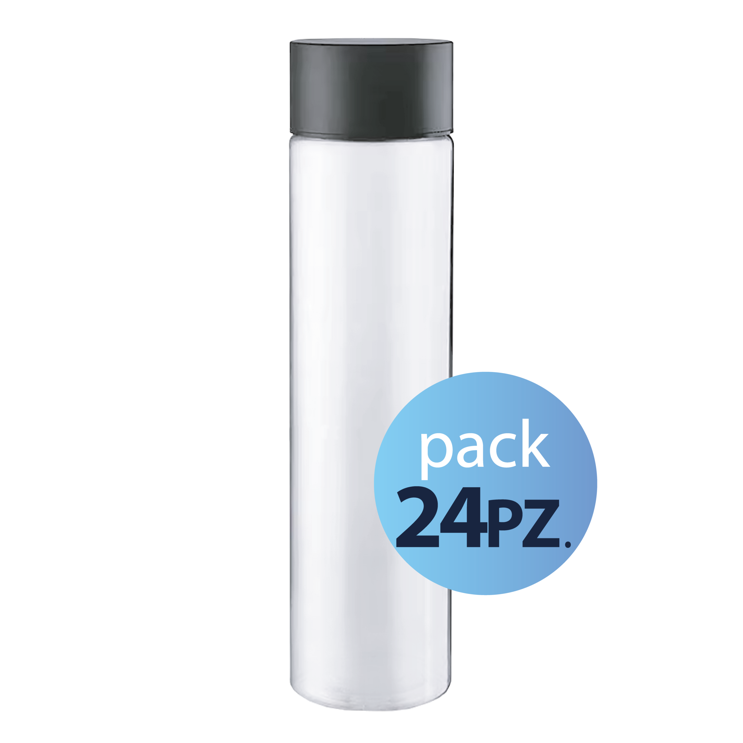 331236 Pack 24pz. - Bottiglia in vetro per Acqua Cilinder 75cl. Con Tappo Nero - immagine 1