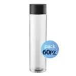Pack 60pz. - Bottiglia in vetro per Acqua Cilinder 75cl. Con Tappo Nero