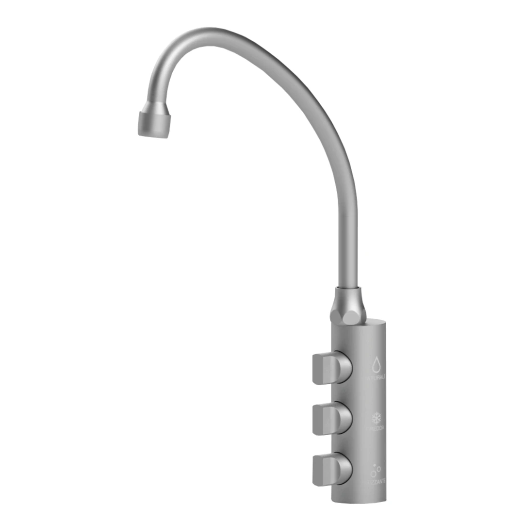 331221-NK Shurity Firenze Rubinetto di prelievo per depuratori 3 Vie 6mm. Nickel Spazzolato - immagine 1