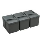 Set 3Pz. - Shurity Dif Dresser Pattumiera raccolta differenziata 12Lt. per base cassettone - h.216mm