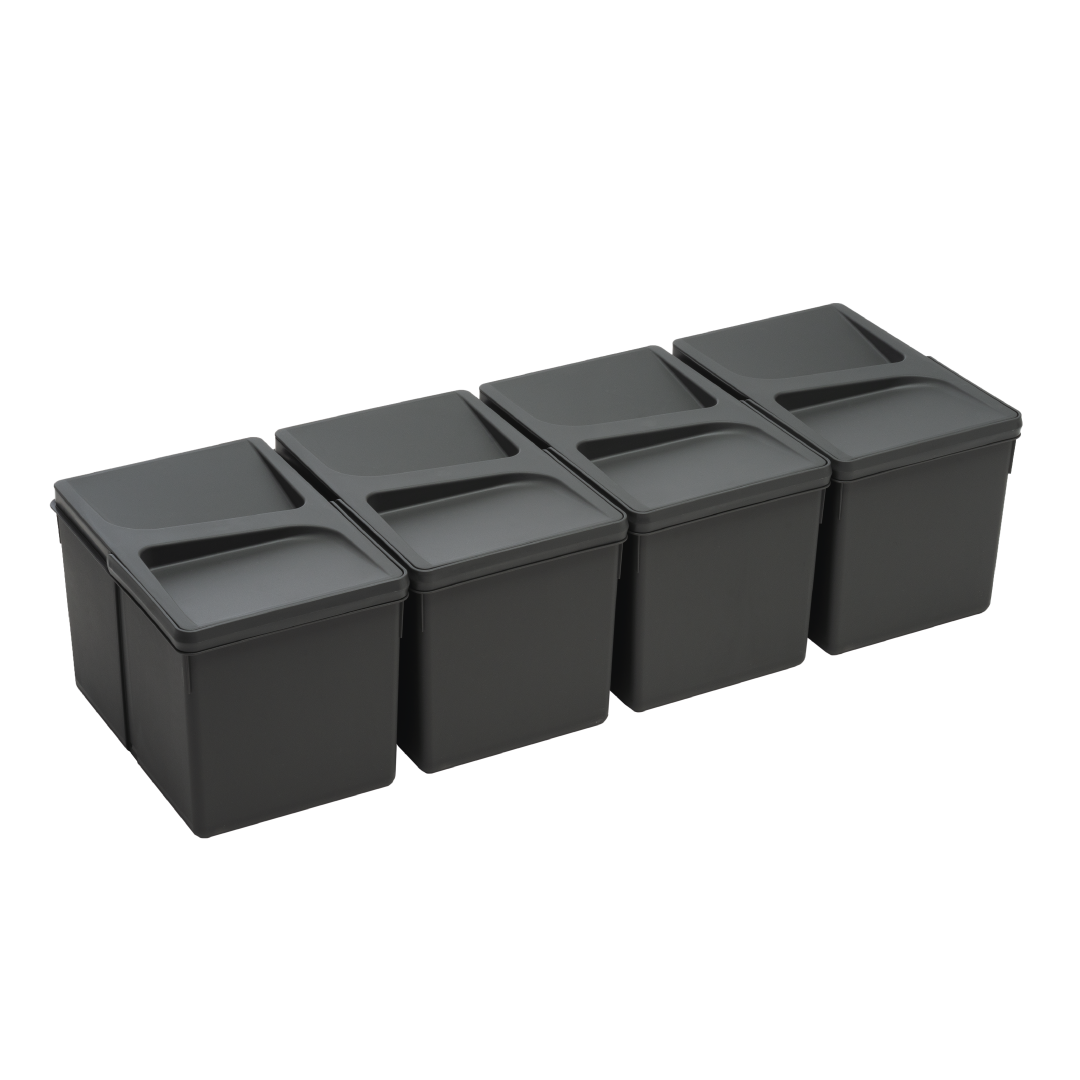 331419 Set 4Pz. - Shurity Dif Dresser Pattumiera raccolta differenziata 12Lt. per base cassettone - h.216mm - immagine 1