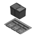 Pack Completo - Shurity Dif Dresser N.3 Pattumiere raccolta differenziata 12Lt. h.216mm con base cassettone 900mm. - immagine 2