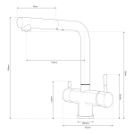 Shurity 382 Rubinetto da cucina con Doccetta estraibile 3 vie Cromo - immagine 2