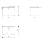 Pack Completo - Shurity Dif Dresser N.2 Pattumiere raccolta differenziata 12Lt. h.216mm con base cassettone 600mm. - immagine 3