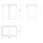 Pack Completo - Shurity Dif Dresser N.4 Pattumiere raccolta differenziata 15Lt. h.266mm con base cassettone 1200mm. - immagine 3