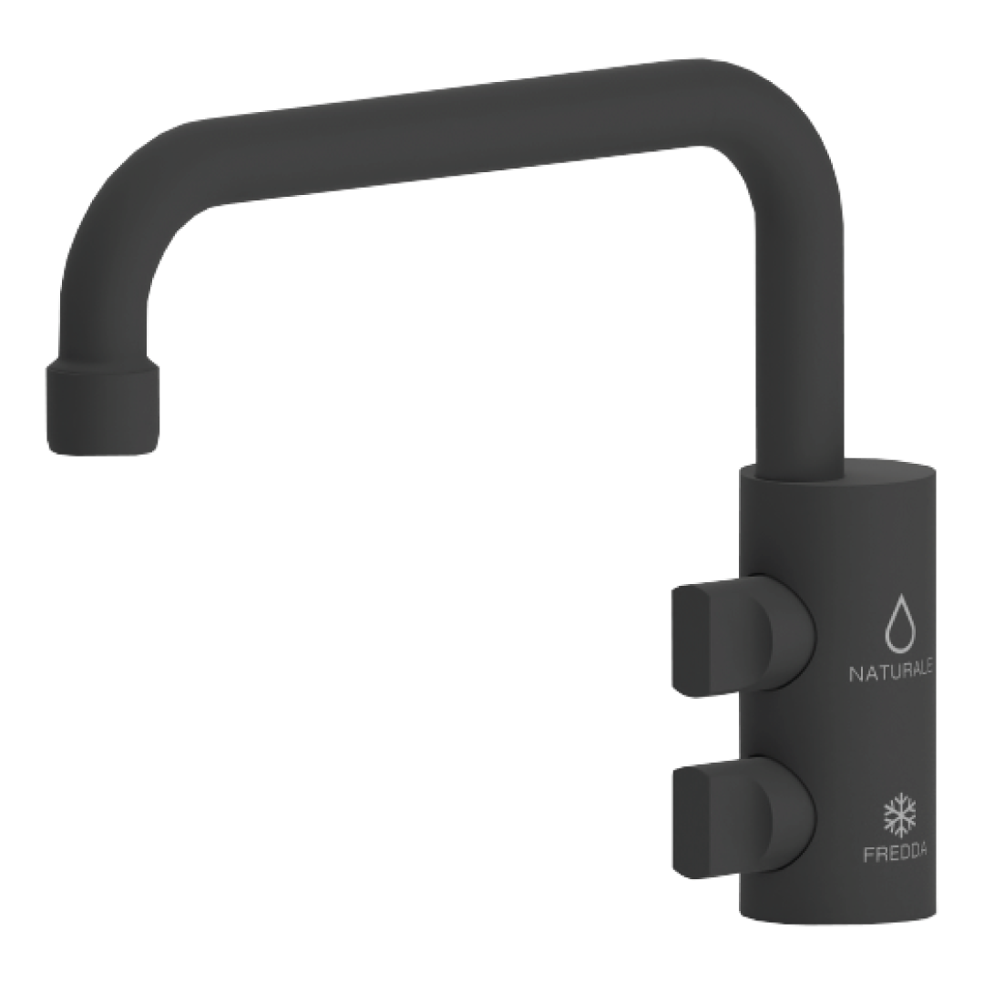 NAPOLI2-BK Shurity Napoli Rubinetto di prelievo Sottofinestra per depuratori 2 Vie 6mm. Nero Opaco - immagine 1