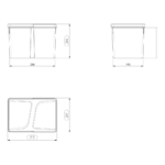 Set 2Pz. - Shurity Dif Dresser Pattumiera raccolta differenziata 12Lt. per base cassettone  - h.216mm - immagine 2
