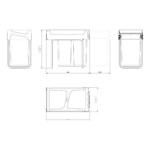 Shurity Dif Slide Pattumiera da incasso per raccolta differenziata 30Lt. (20Lt. + Vaschetta) - immagine 3