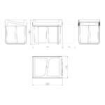 Shurity Dif Slide Pattumiera da incasso per raccolta differenziata 40Lt. (20Lt. + 20Lt.) - immagine 3