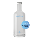 Pack 10pz. - Bottiglia Shurity Basic 75cl. Personalizzata Trasparente Acqua Liscia con Tappo Argento