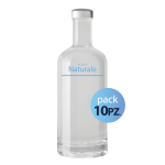 Pack 10pz. - Bottiglia Basic 75cl. Personalizzata Trasparente Acqua Liscia con Tappo Argento  (NO LOGO SHURITY)